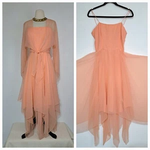 Vintage 1970s Handkerchief Festival Dress XS Don Luis de Espana  Double Chiffon - Picture 1 of 11