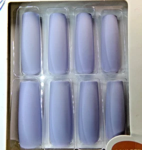 KISS Gel Fantasy NÄGEL ZUM AUFKLEBEN matt blau quadratisch extra lange Länge - Bild 1 von 4