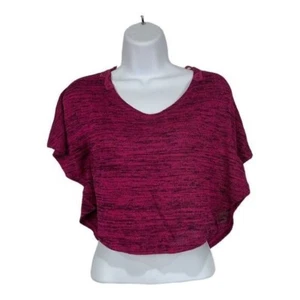 Lei Girls Knit Top M 7/8 Pink Black Lace Accent - Picture 1 of 6