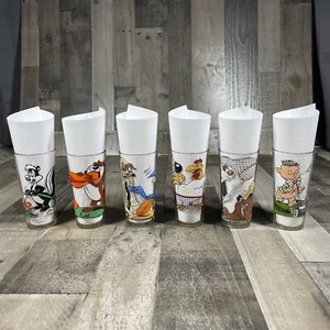 Set of 6 1976 Warner Bros Pepsi Collector Glasses Looney Tunes Characters Listed - Picture 1 of 20