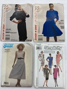 Vintage 80s Uncut Factory Folded Lot Of 4 Patterns Size 6 8 10 12 C19D - Picture 1 of 9