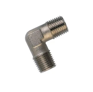 Adaptador de codo macho de 3/8"", igual, latón NP - Imagen 1 de 5