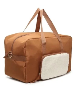 New DSW Weekender Overnight Bag Luggage Duffle Tawny Brown Zippered - Picture 1 of 7