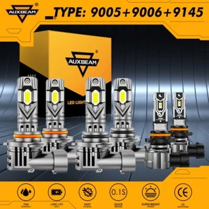 AUXBEAM LED Headlight Fog Bulbs 6500K for Chevy Silverado GMC Sierra 1500 03-06 - Picture 1 of 12