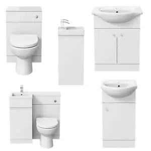 Bathroom Vanity Unit Basin Sink Toilet Bathroom Combined Furniture Suite WC - Picture 1 of 232