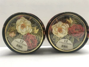 2 posavasos laminados Punch Studio recuerdo en caja flores crepusculares (12 por juego) - Imagen 1 de 5