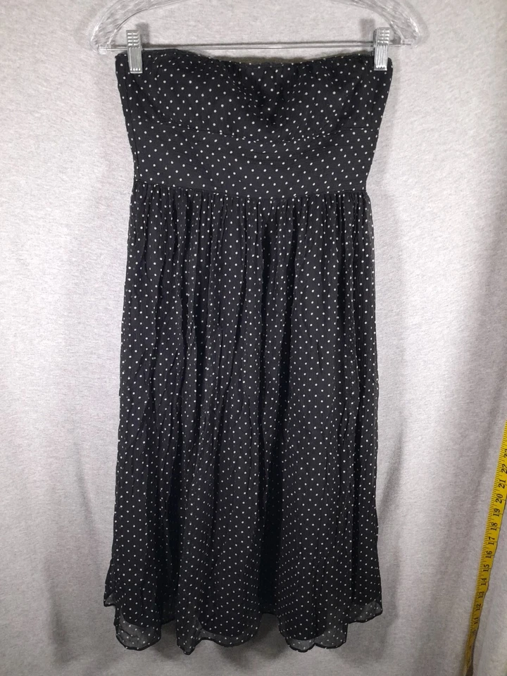 Vestido J Crew para mujer Emily seda gasa lunares sin tirantes Foto 1 de 4