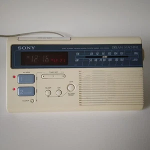 Sony Dream Machine ICF-C221W Radio Alarm Clock-AM/FM-Dual -Corded-Tested Works - Picture 1 of 14