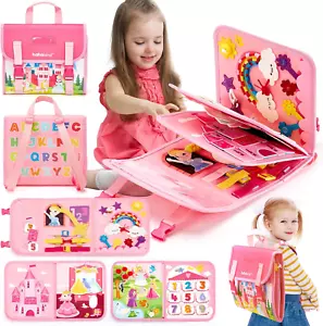 Montessori Toys for Ages 2-4, Busy Board 1-4 Year Old Girl Birthday Gift 17 in 1 - Picture 1 of 14