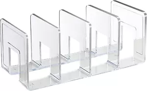 Acrylic File Sorter Clear File Holder Sturdy Desk Paper Mail Envelope Letter Not - Picture 1 of 12