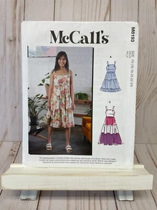 McCall's 8193 Sewing Pattern Gathered Tiered Pinafore Dress F5 16-24 Plus NEW - Picture 1 of 2