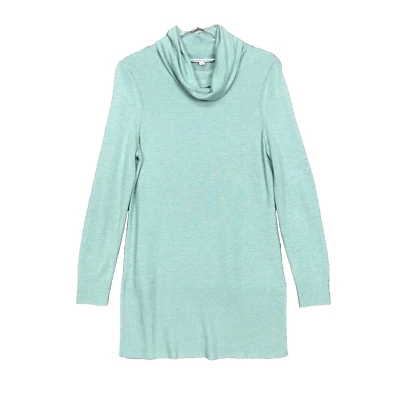 Adrienne Vittadini 毛衣女式中号蓝色绿色束腰围脖柔软舒适 — 第 1/4 张图片