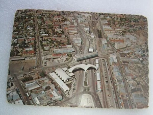Vintage Birds Eye View Of Border Stations Nogales Arizona and Mexico Postcard - Picture 1 of 2