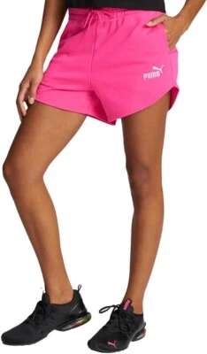 Puma Mujer Ess Pantalones Cortos Pies 3" Pantalones Atléticos Informales Cordón - Rosa L Foto 1 de 4
