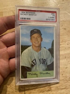 Mickey Mantle Antique PSA 1.5 (MK) Bowman New York Yankees Collector Card 1954 - Picture 1 of 12