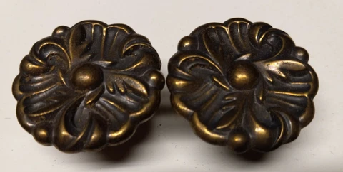 Vintage Amerock Copper Bronze 1 1/4” Floral Knob RDCA 1960 Lot of 2 Cover