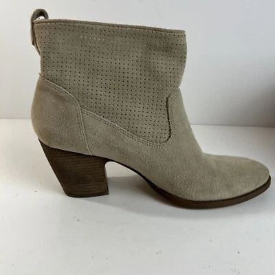 Botas Ivanka Trump para mujer talla 8,5 cuero tostado tobillo bloque tacón apilado Foto 1 de 4