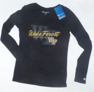 NUEVA NCAA Wake Forest Demon Deacons L/S Camiseta Manga Larga Mujeres Damas XS NUEVA CON ETIQUETAS - Imagen 1 de 1