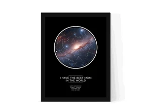 Personalised BEST MOM IN THE WORLD Custom Star map Night sky/Mothers day gift - Picture 1 of 5