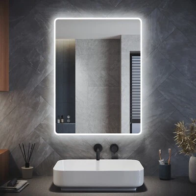 ELEGANT Illuminated LED Bathroom Mirror With Lights Shaver Socket Demister Pad Bluetooth