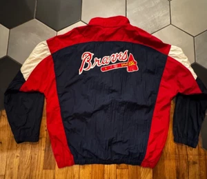 Chaqueta de béisbol unisex de colección Apex One ATLANTA BRAVES MLB Pullover cortavientos L XL - Imagen 1 de 11