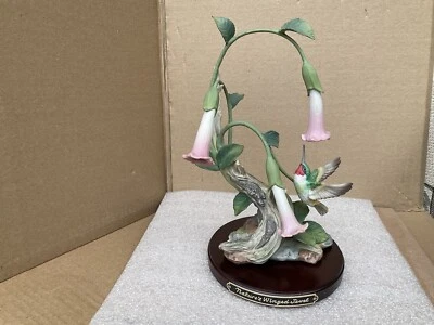 Homco Natures Winged Jewel Porcelain Hummingbird Datura Flowers Figurine  9.5" - Image 1 of 4