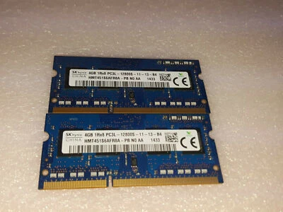 8GB 2x4GB DDR3L Laptop RAM PC3L 1600MHz 12800S 1Rx8 Memory 204Pin SODIMM - Image 1 of 2