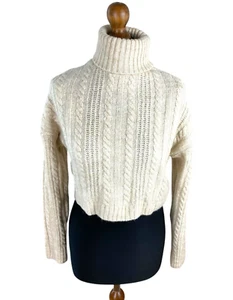 Stradivarius Jumper Women's UK Size XS Beige Turtleneck Aaron Knit - Picture 1 of 7