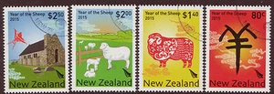NEW ZEALAND 2015 YEAR OF THE SHEEP SET OF 4 FINE USED - Picture 1 of 1