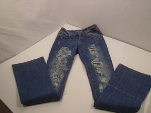 Ten 25 Jeans Womens Size 5 Blue Denim Slight Flare Low Rise Retro Y2K - Picture 1 of 5