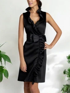 ELIZA J NEW YORK LILA AUBERGINE WICKELKLEID "MISSY" GRÖSSE 14, MIT SCHLEIFENGÜRTEL & ETIKETT - Bild 1 von 20