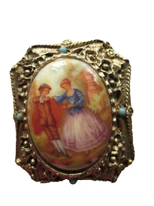 Spilla/pendente Pauline Rader stile cammeo vintage firmato - Foto 1 di 5