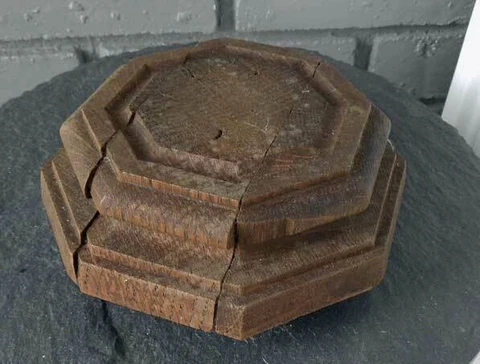 Antique  OAK NEWEL POST FINIAL  HEXAGON SHAPE ( C ) Cover