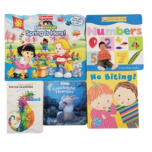 5 Lot Children Books- No Biting, Numbers, Goodnight Thumper, Mister Seahorse etc - Picture 1 of 9