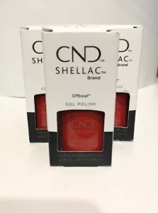 Lot Of 5 Cnd Shellac Gel Polish Salon Size .25 Fl Oz Offbeat Red New In Box - Picture 1 of 2