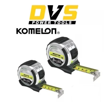 Komelon Soft Grip PowerBlade HI VIZ Magnetic End Tape 5m/16ft 8m/26ft PICK