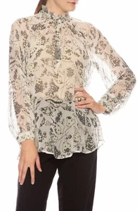 RAQUEL ALLEGRA Ruffle Collar Silk Chiffon Blouse Top Garmentory 1 S NWT $460 - Picture 1 of 11