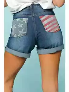 AMERICANA PRINT BUTTON DOWN PATRIOTIC SHORTS BY HAPTICS-LG-CLEARANCE!!! - Picture 1 of 8