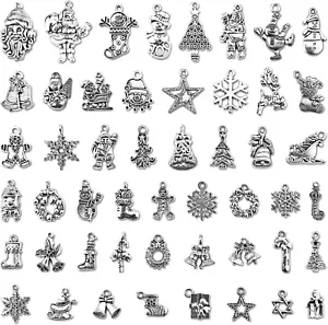 Christmas Charms, Wholesale Bulk Lots Christmas Charm Mixed Tibetan Silver Metal - Picture 1 of 11