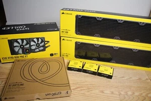 2x Corsair Hydro X Series XR7 480 Water Cooling Radiator + CPU H115i Pro XT LOT - Afbeelding 1 van 18