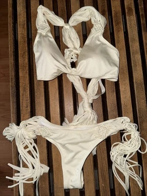 Victoria’s Secret Conjunto de Bikini Corte Alto 2 Piezas Blanco Crema 329101-79X Talla M Foto 1 de 4