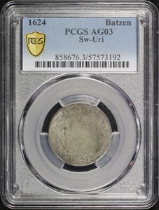 1624 Switzerland Uri Billon Batzen KM#27 PCGS AG-03 - Picture 1 of 2