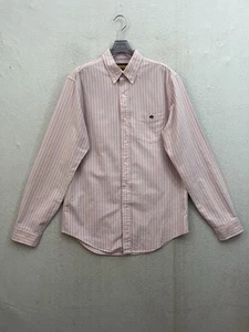 Ralph Lauren Rugby Shirt Men’s Medium Pink Striped Button Down Long Sleeve - Picture 1 of 9