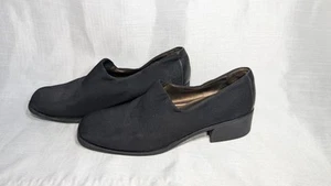 Aerosoles Broadway Black Fabric Leather Block Short Heel Pumps Women Size US 8M - Picture 1 of 8