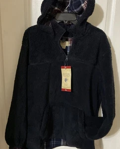 Boston Traders Men's XL Night Sky Blue Quarter Zip Sherpa Hoodie Lined NWT - Picture 1 of 13