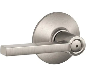 Schlage F40 LAT 619 Leva Porta Latitude, Serratura Privacy Letto e Bagno, Nichel Satinato - Foto 1 di 7