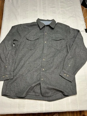 CE Schmidt Workwear Shirt Mens XLT Gray Long Sleeve Button Up Lg Tall Wool Blend - Image 1 of 4