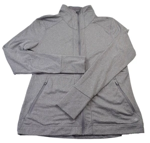 Apana Athletic Yoga Activewear Gray Full Zip Jacket Thumb Holes Woman's Size S - Picture 1 of 8
