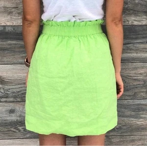 J.Crew Paperbag Waist 100% Linen Blend Short Skirt Size 0 New With Tags Pockets - Picture 1 of 11