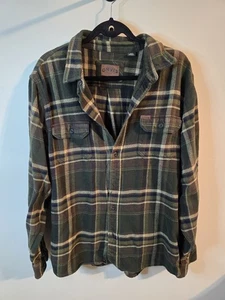 Orvis Hemdjacke Herren L grün kariert Flanell Langarm Hüfttaschen Shacket - Bild 1 von 5